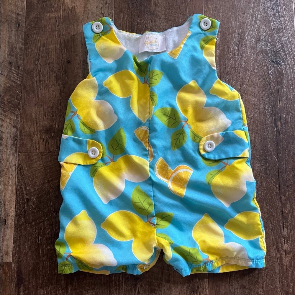 Vibrant Lemon Print Baby Romper
